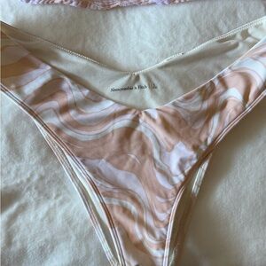 Abercrombie & Fitch Tan and Cream Bikini Bottom